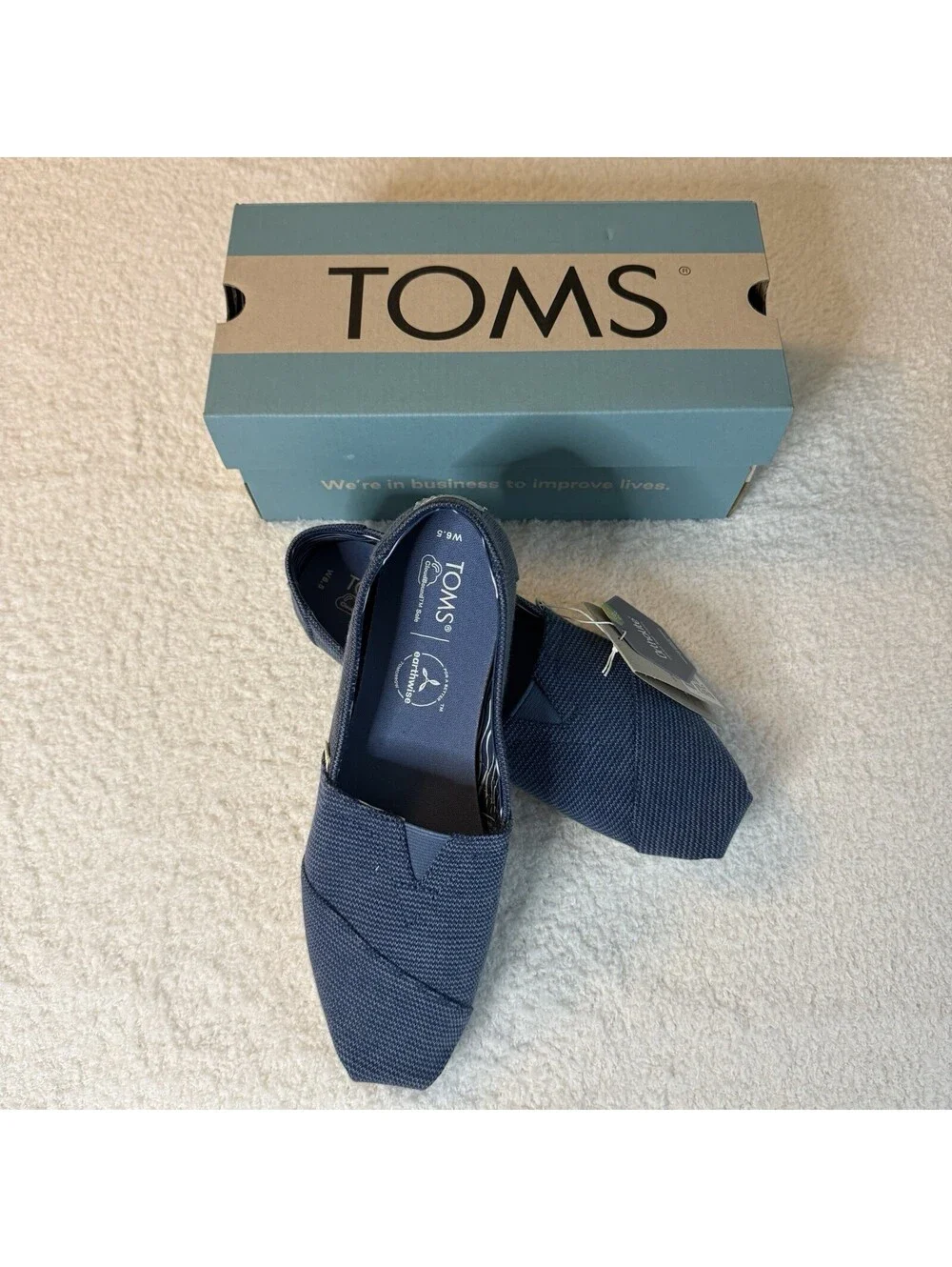 TOMS Alpargata Women’s 6.5 Slate Blue Ortholite Slip On Shoes NWT